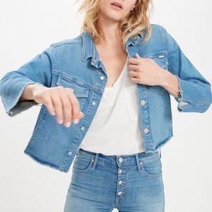 SOLD MOTHER Denim Straight A Fray Jean Jacket in Chill